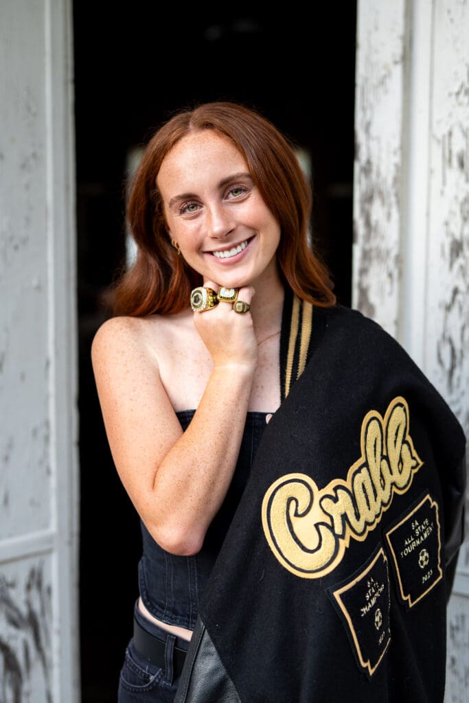 Letterman's jacket senior portraits